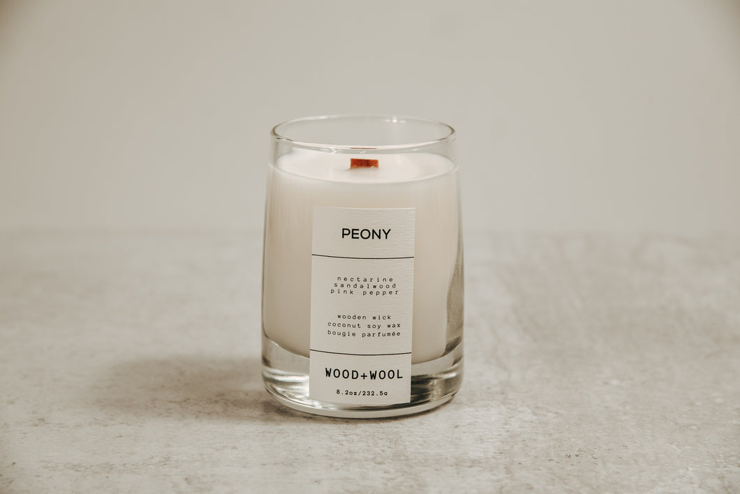 Luxe Wood Wick Candle | Peony